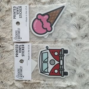 Northwest Vinyl Weatherproof VW Bus Ice cream Stickers